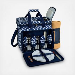 4-Person Equipped Insulated Picnic Set with Blanket
