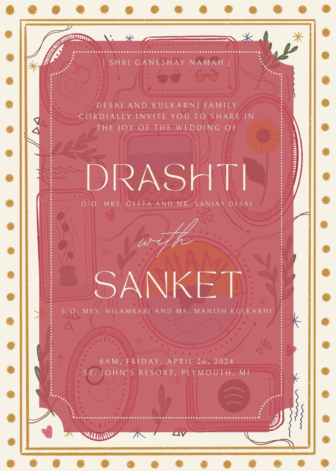The Wedding Website of Sanket Kulkarni and Drashti Desai