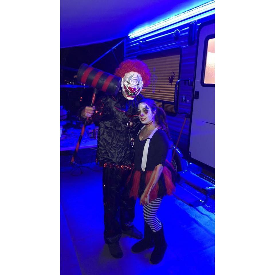Us dressing up for the costume contest at the campground. We have always enjoyed doing this.