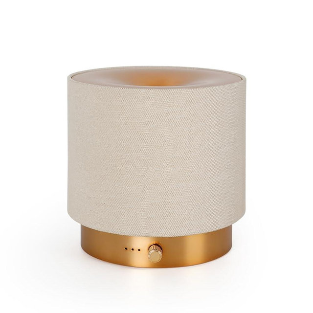 ZEIGGA LAB Elegant Fabric Aroma Diffuser - Quiet Essential Oil Diffuser with Soft Night Light, Perfect for Home, Office, and Yoga Space (M35-Gold)