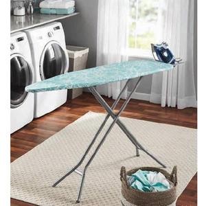 Mainstays 4-Leg Ironing Board with Iron Rest, Mint Floral