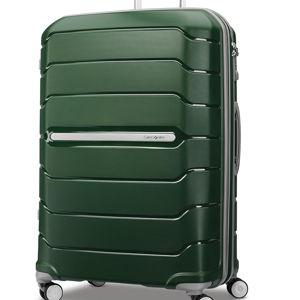 Samsonite Freeform Hardside Expandable with Double Spinner Wheels, Checked-Large 28-Inch, Pine Green