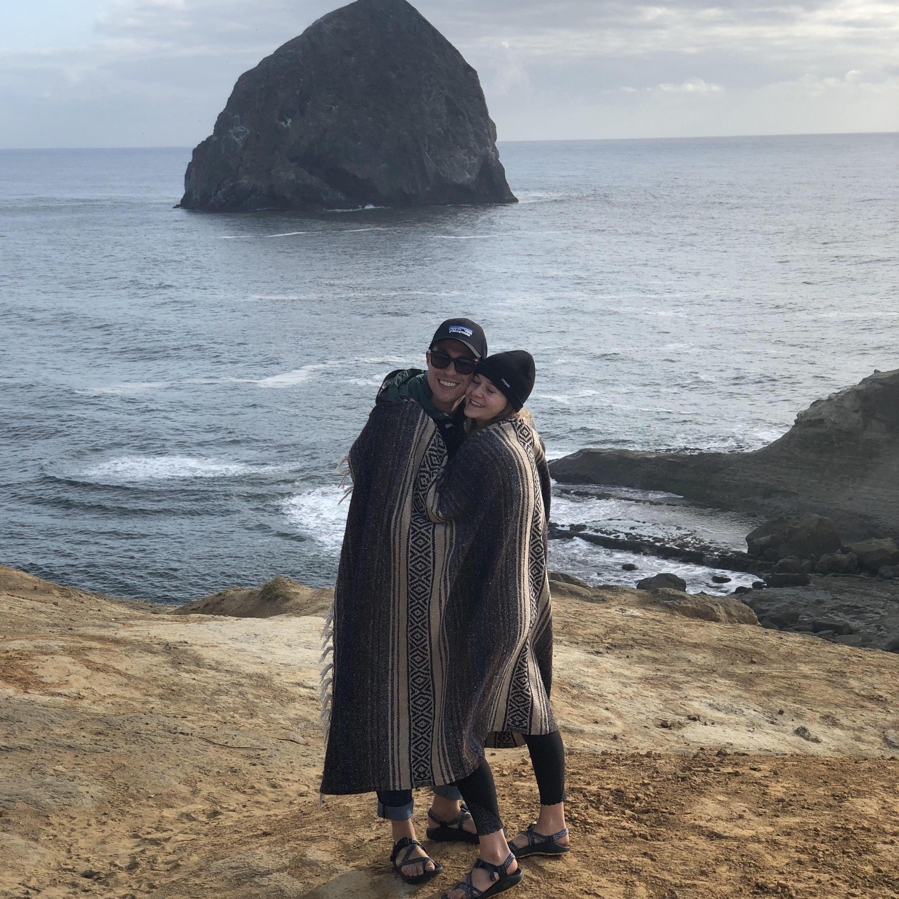 Sunset and whale watching on the Oregon Coast in 2019.
