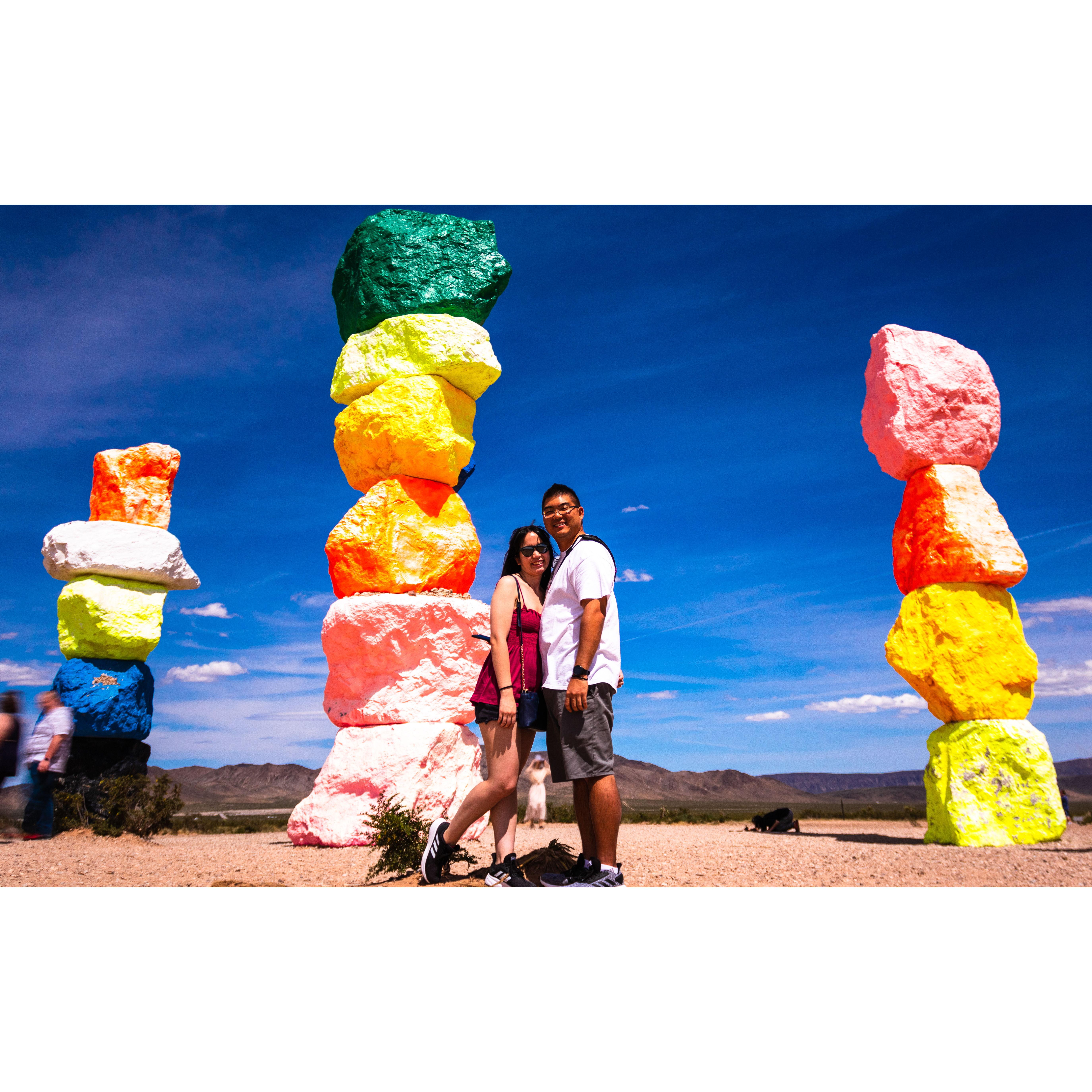 Seven Magic Mountains art installation in Las Vegas, May 2019.