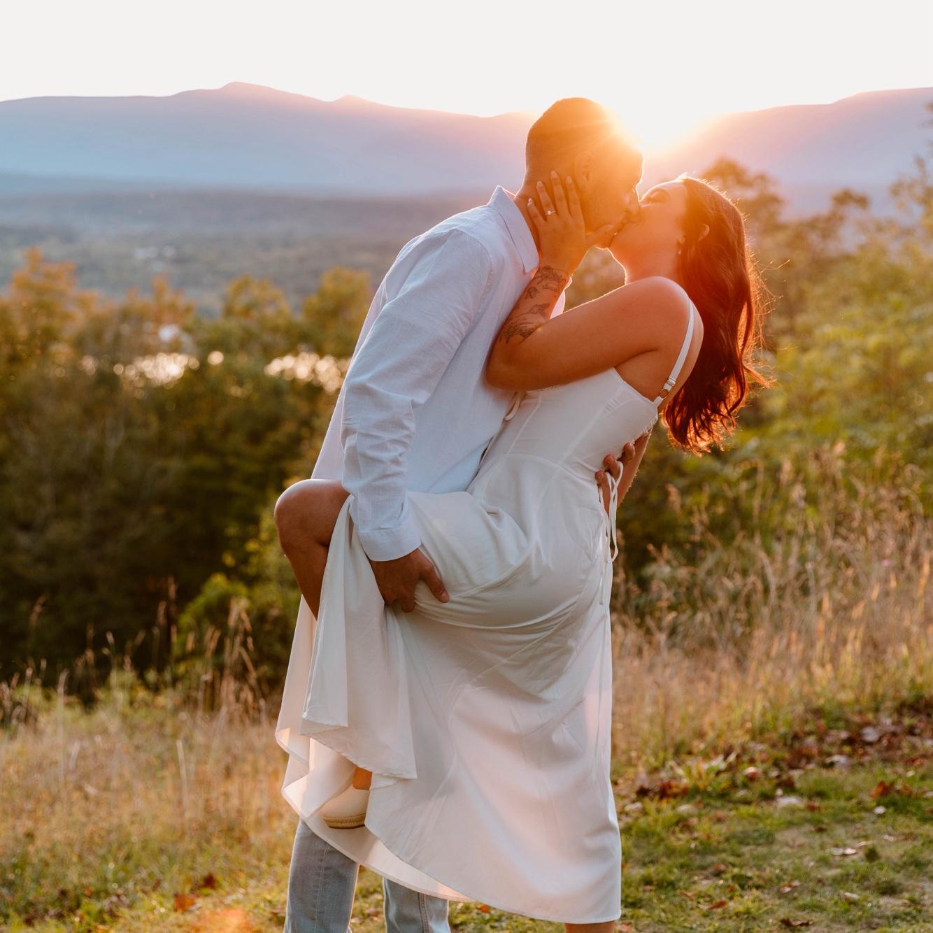 Took our engagement photos at Olana State Park in Catskill during the most perfect sunset!