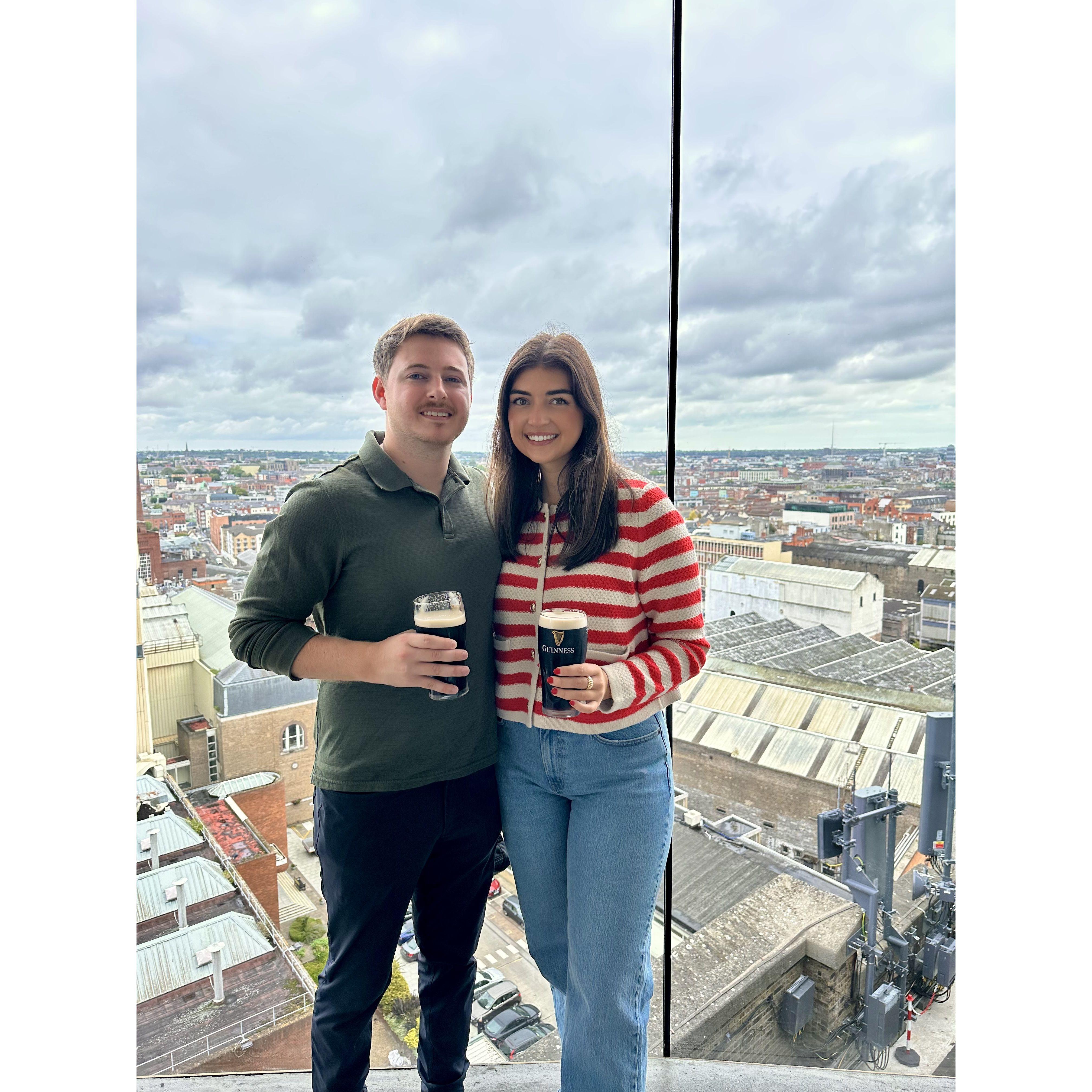 Our first trip abroad took us to the Guiness Storehouse in Dublin, Ireland. We love getting to experience new places togther!