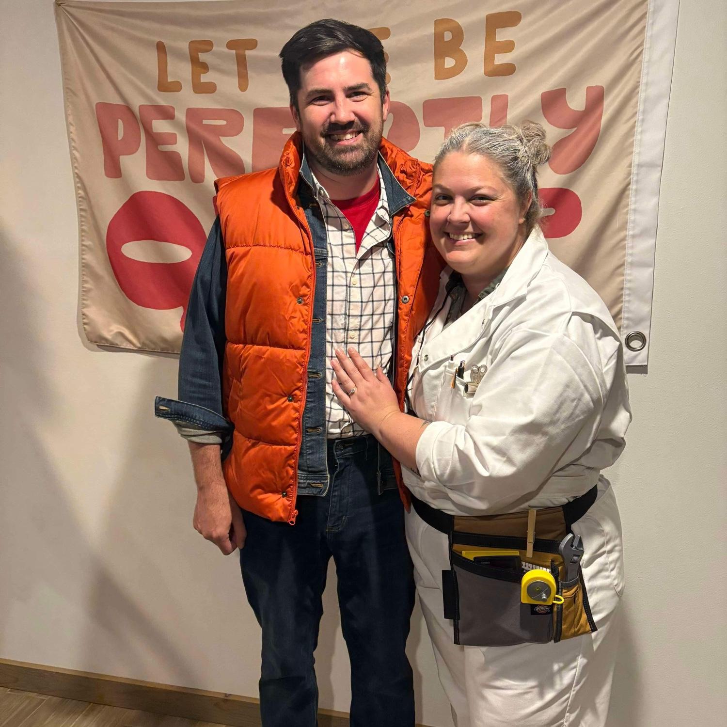 Dressed as Marty McFly and Doc Brown (from Back to the Future) for Halloween at Five Nightclub - October 2024