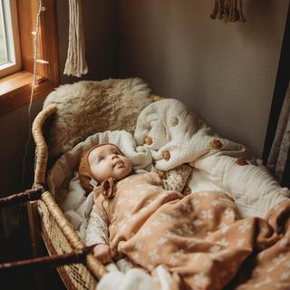 Ezra Muslin Copper Dash Wearable Blanket