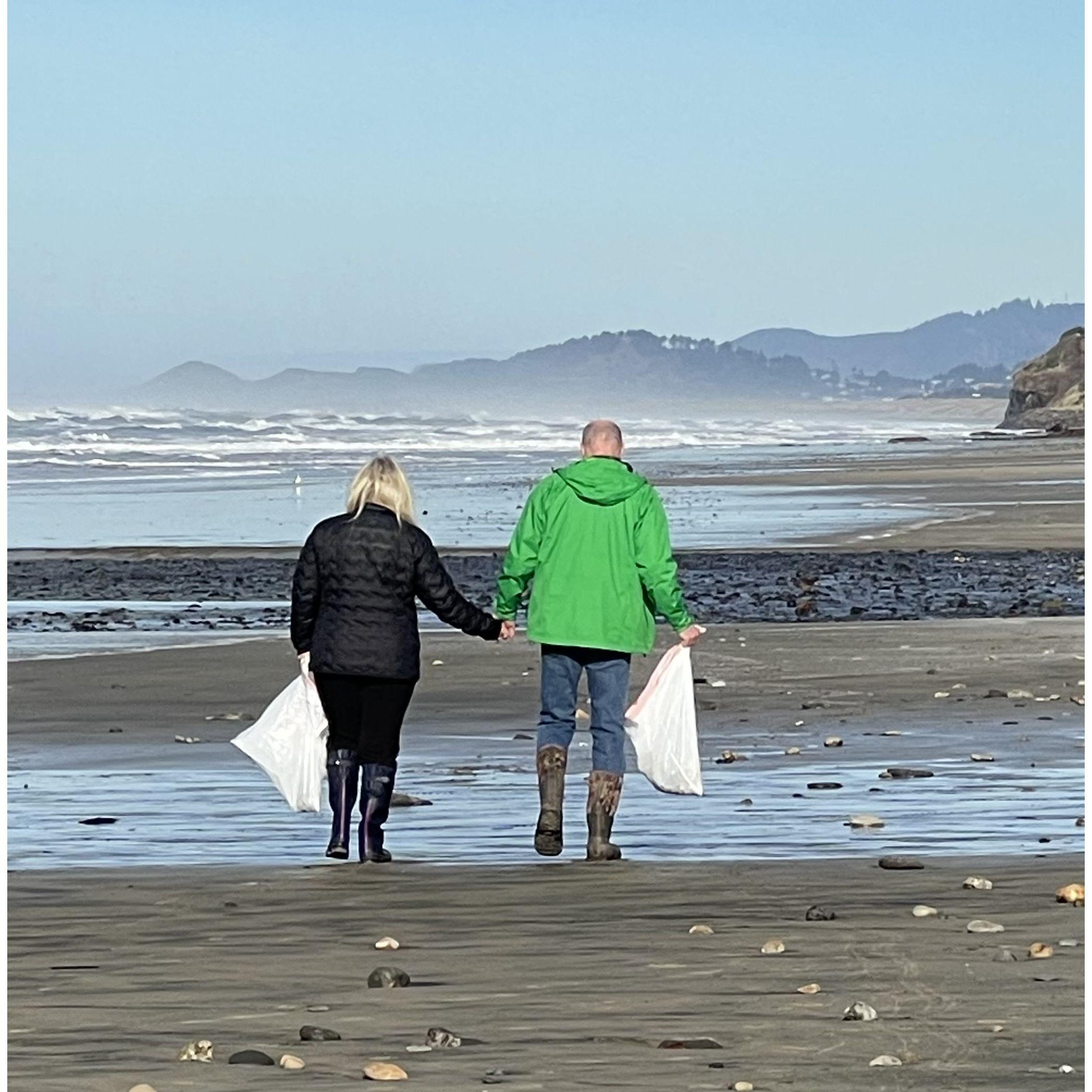 Annual beach clean up on New Year's Day