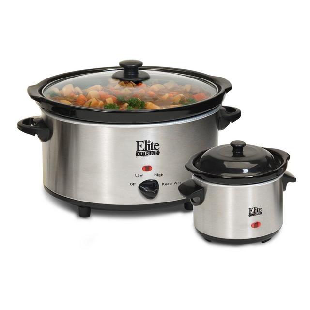 Elite by Maxi-Matic Cuisine 5-Quart Slow Cooker with Mini Dipper