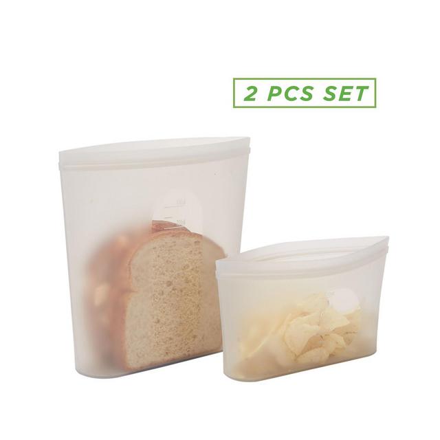 Mind Reader Reusable 2 Size Silicone Sandwich Bag and Snack Bag