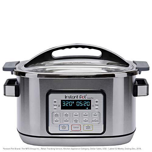 Instant Pot Aura Pro 11-in-1 Multicooker, Slow Cooker, Rice Cooker, Grain Maker, Steamer, Saute, Yogurt Maker, Stew, Bake, Roast, and Warmer, 8 Quart, 11 One-Touch Programs