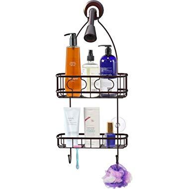 Simple Houseware Bathroom Hanging Shower Head Caddy Organizer, Bronze (22 x 10.2 x 4.2 inches)