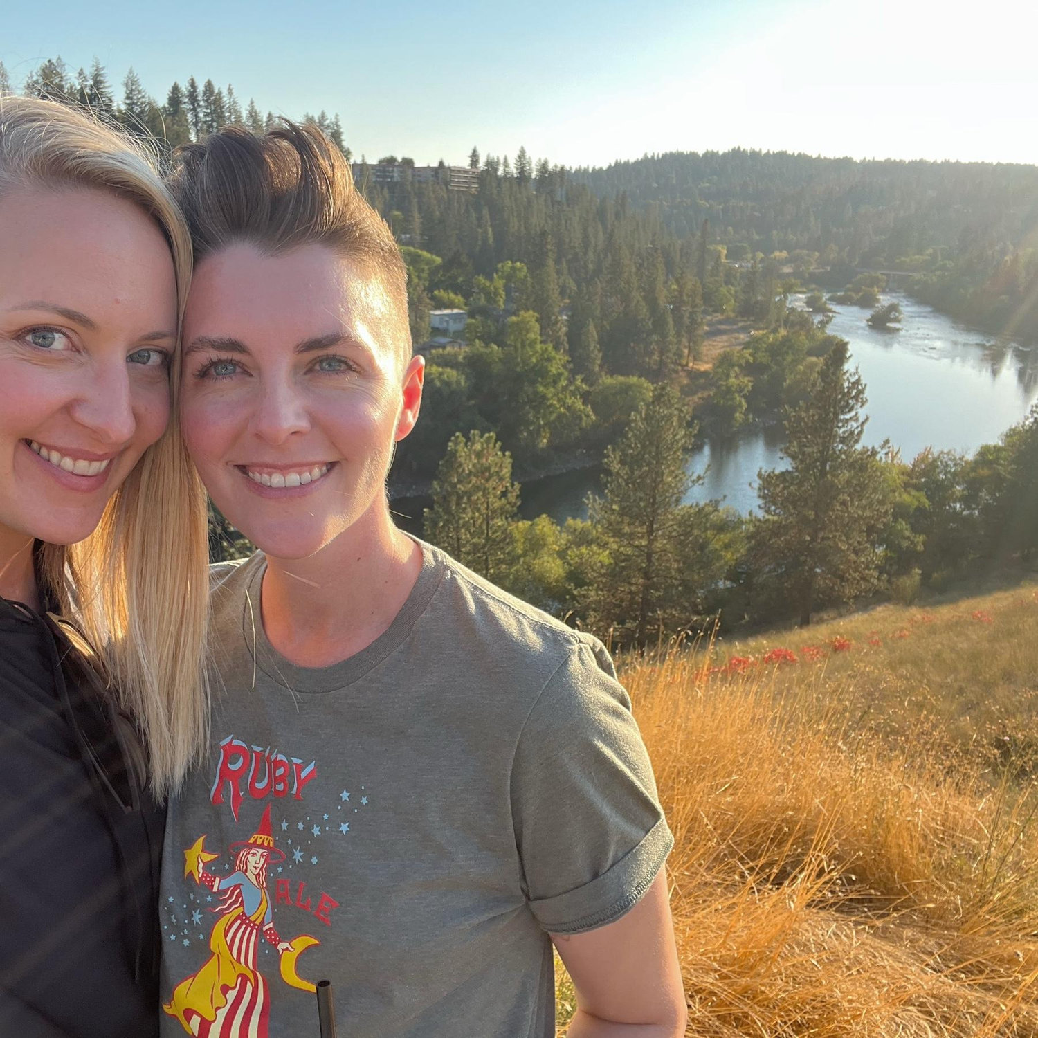 Our first photo together! 
Sarah’s first trip to Spokane.