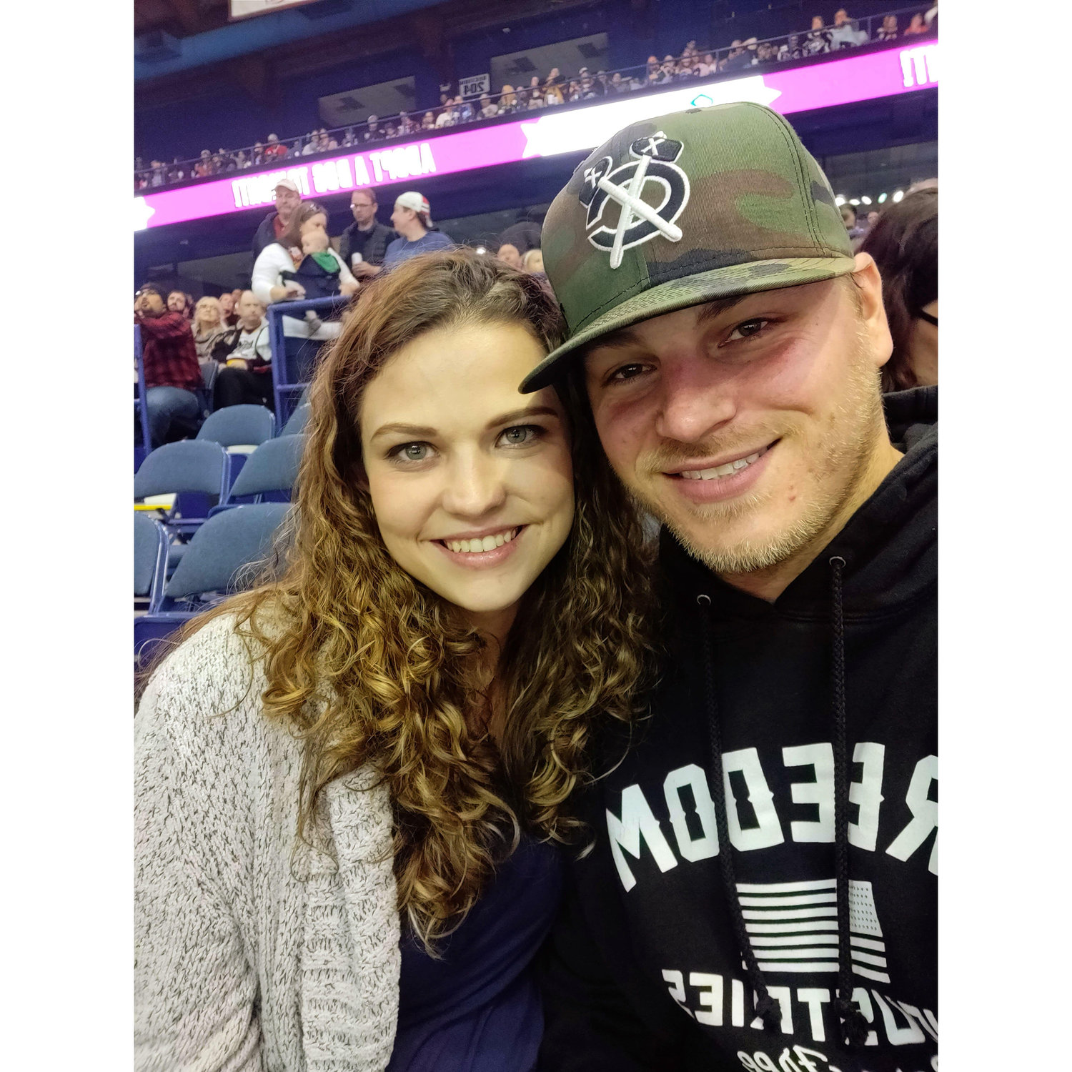 Lauren's first hockey game! Go Wolves!