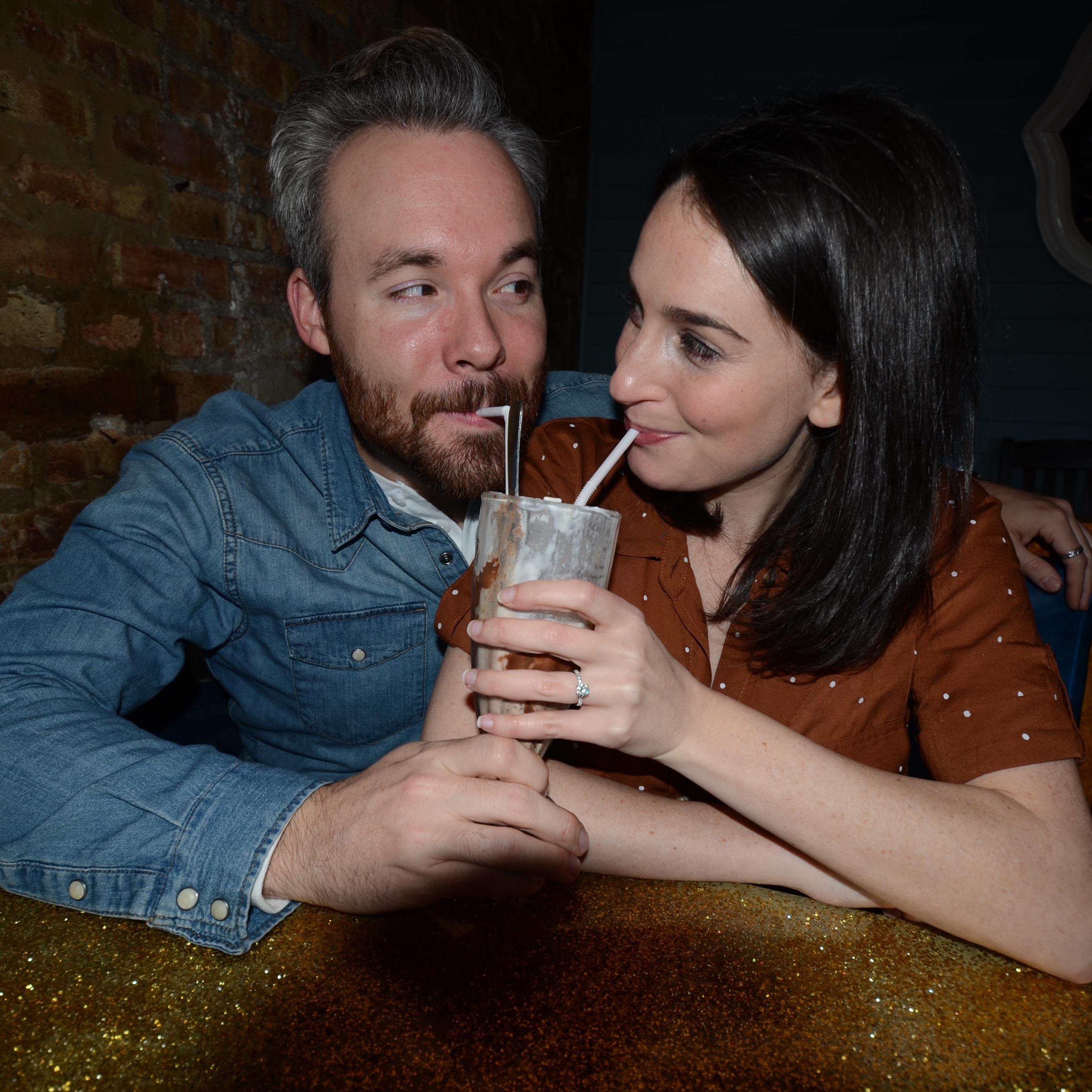 Rachel definitely drank most of this shake. And then said: “Ugh Nick! You drank the whole thing!”
