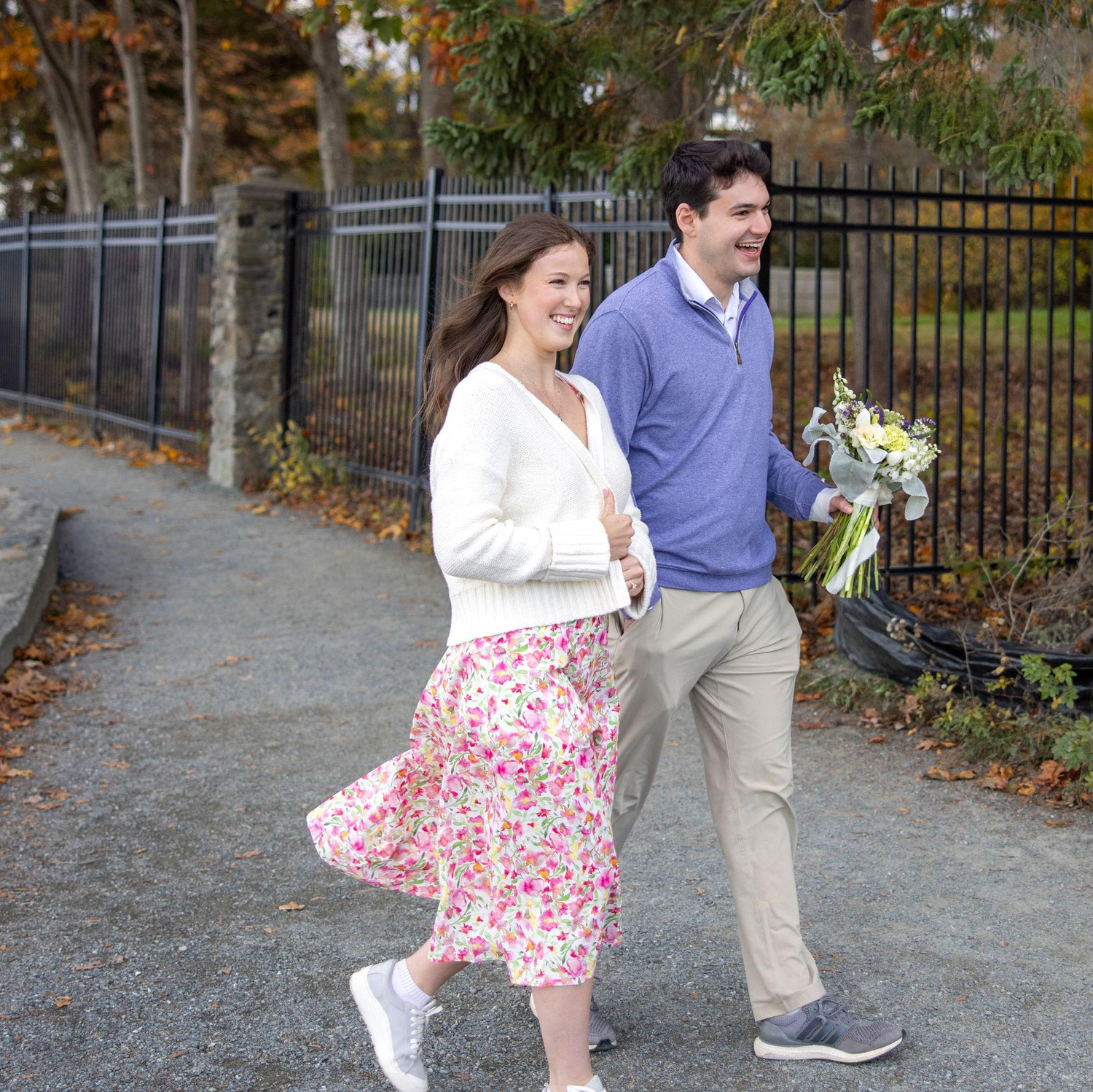 Walking over to our family after the proposal! Connor surprised Roxy with all of our family afterwards!