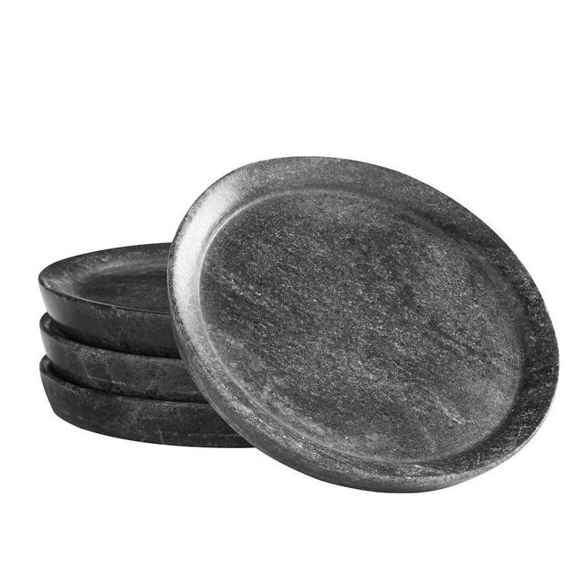 Black Marble Coasters, Set of 4