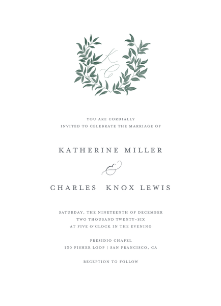 Willow Portrait | White | Zola Wedding Invitations