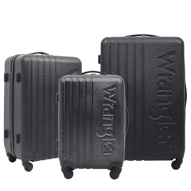 Wrangler Quest Luggage Set, Black, 3 Piece Set (28"/24"/20")