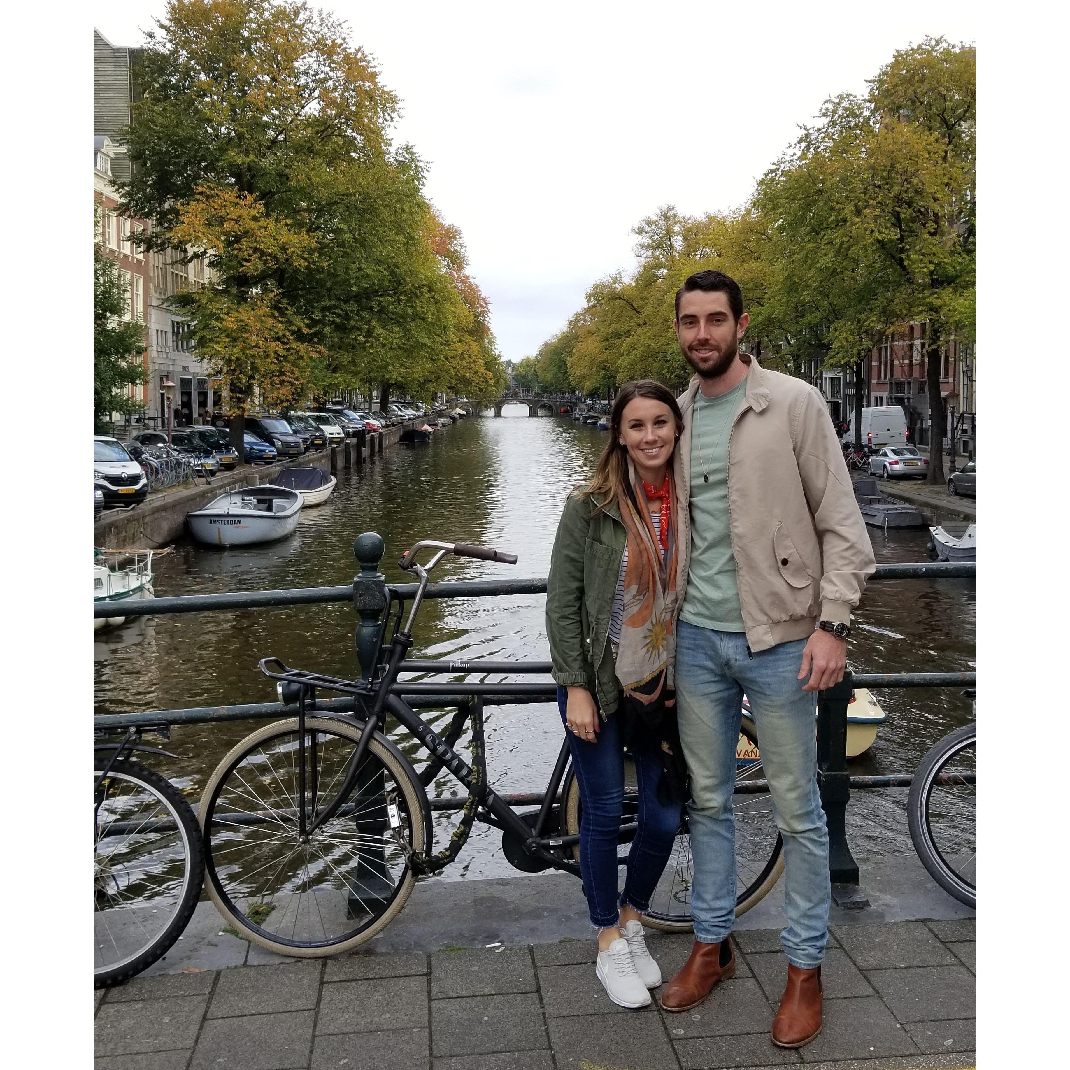 Right before Thomas get hit by a truck in Amsterdam.