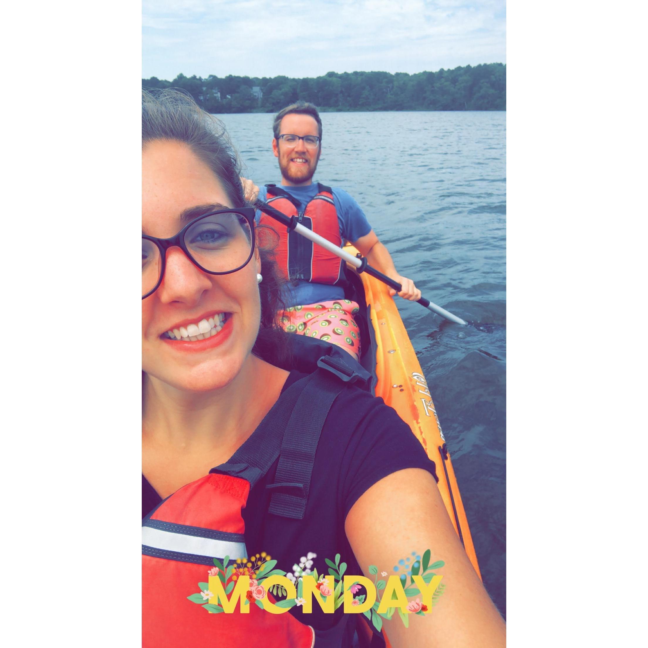 Kayaking while we were on Cape Cod!