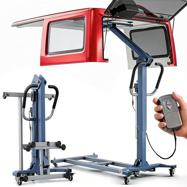 Electric Hard Top Removal Lift for Jeep Wrangler 2007-Present JK TJ JKU JL JLU 2&4 Door, Foldable Jeep Top Remover Lift with Remote Controller,Effortless One-Person Operation in Minutes,Patent Pending