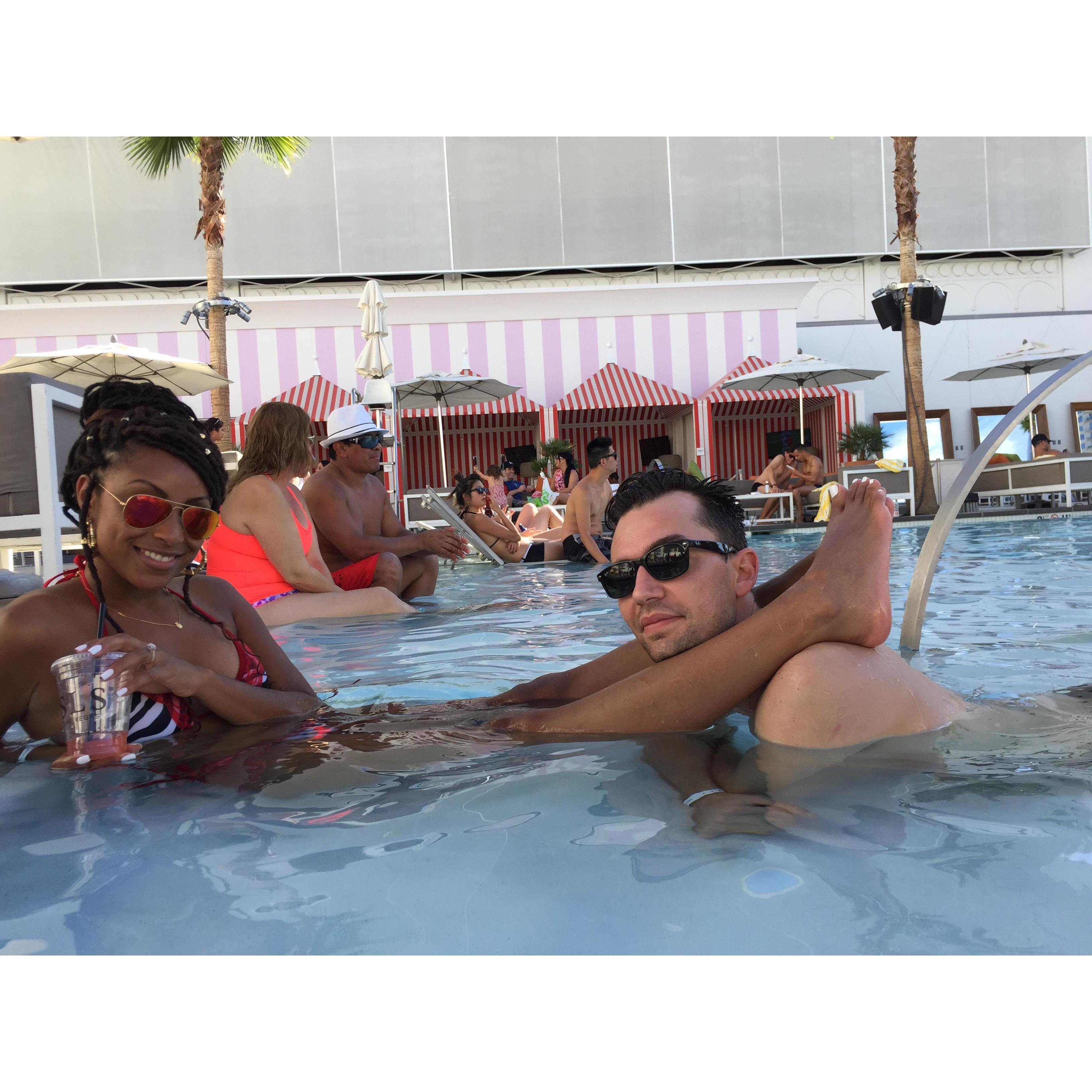The day after we got engaged in Vegas!