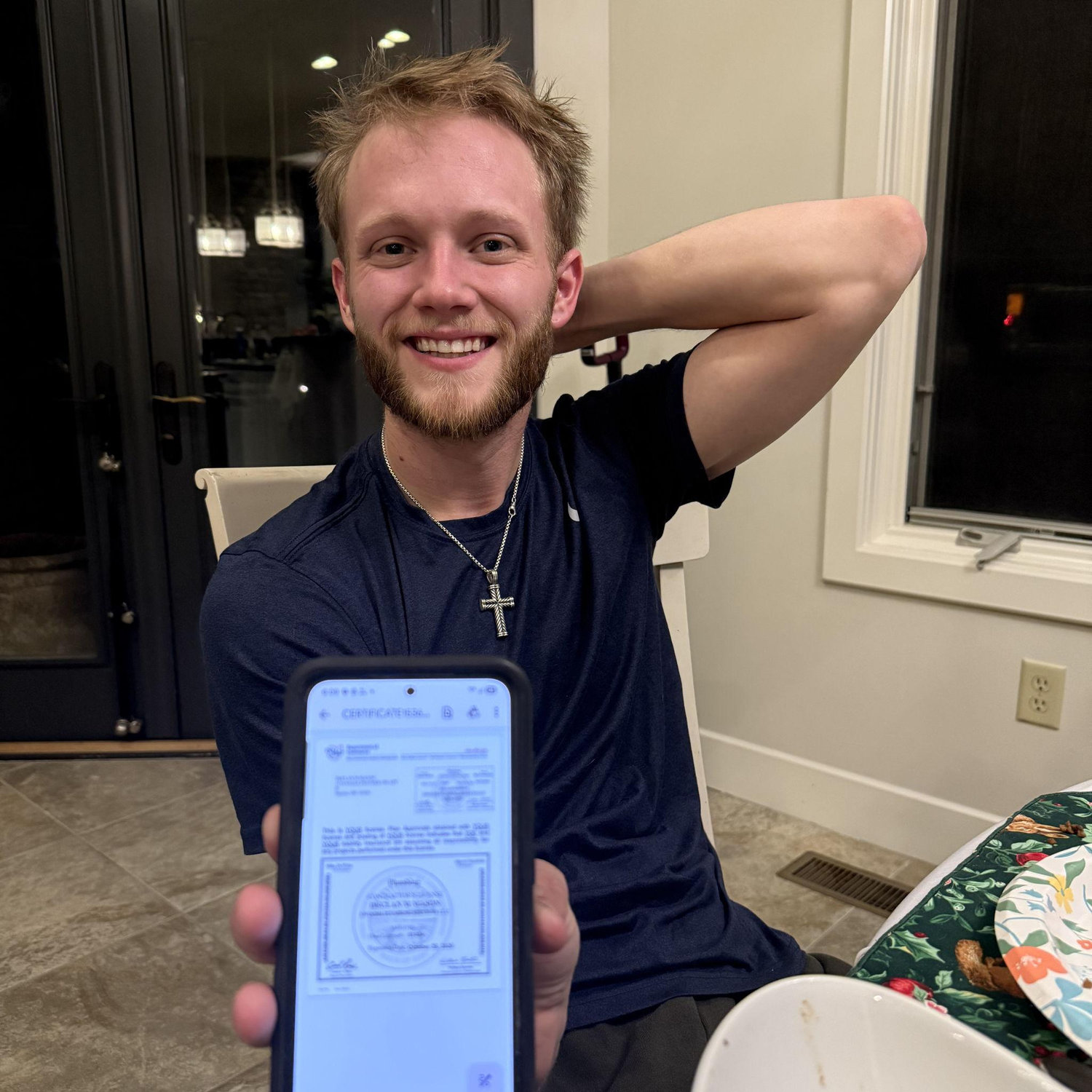Passed his Master's Plumbing test!