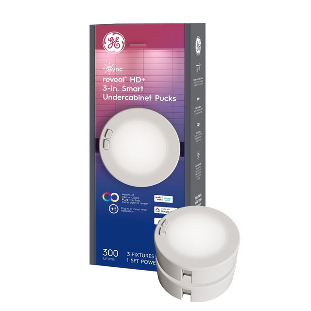 GE 3pk Undercabinet Puck Lights