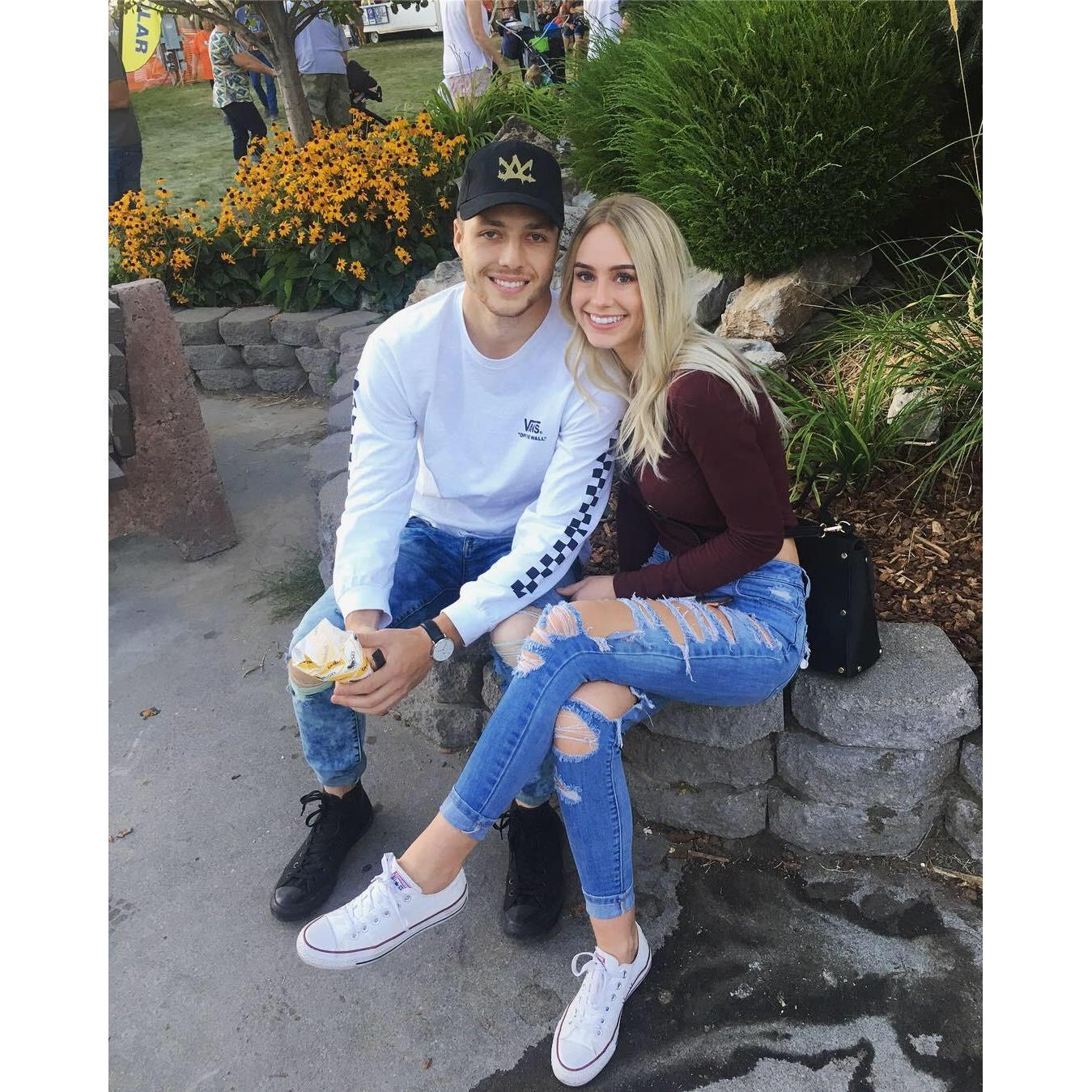 One of our first dates 2018, at the Idaho State Fair. Dallin and Caitlin enjoyed each others company and ate way too much food!