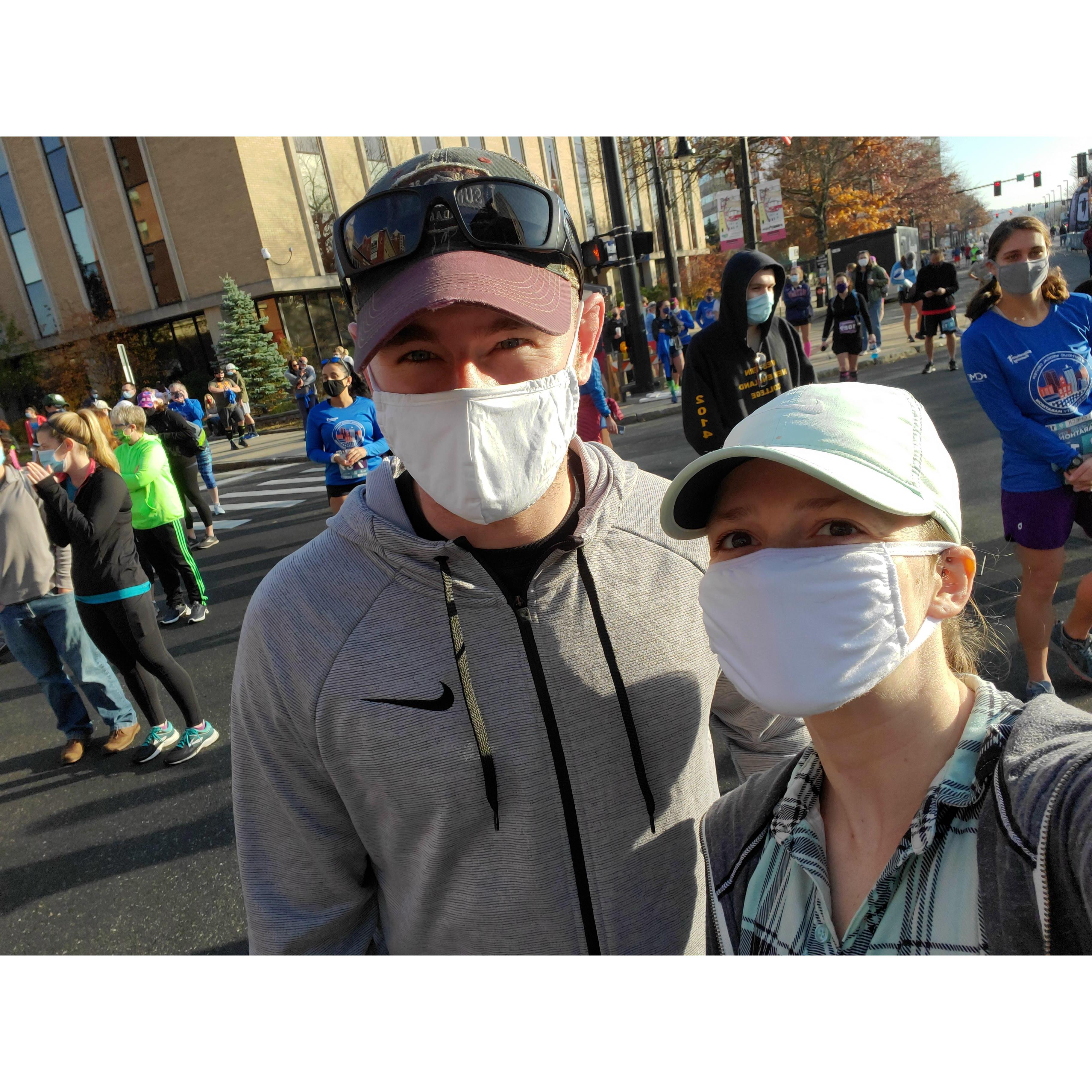 Start line of Alaina's first marathon!