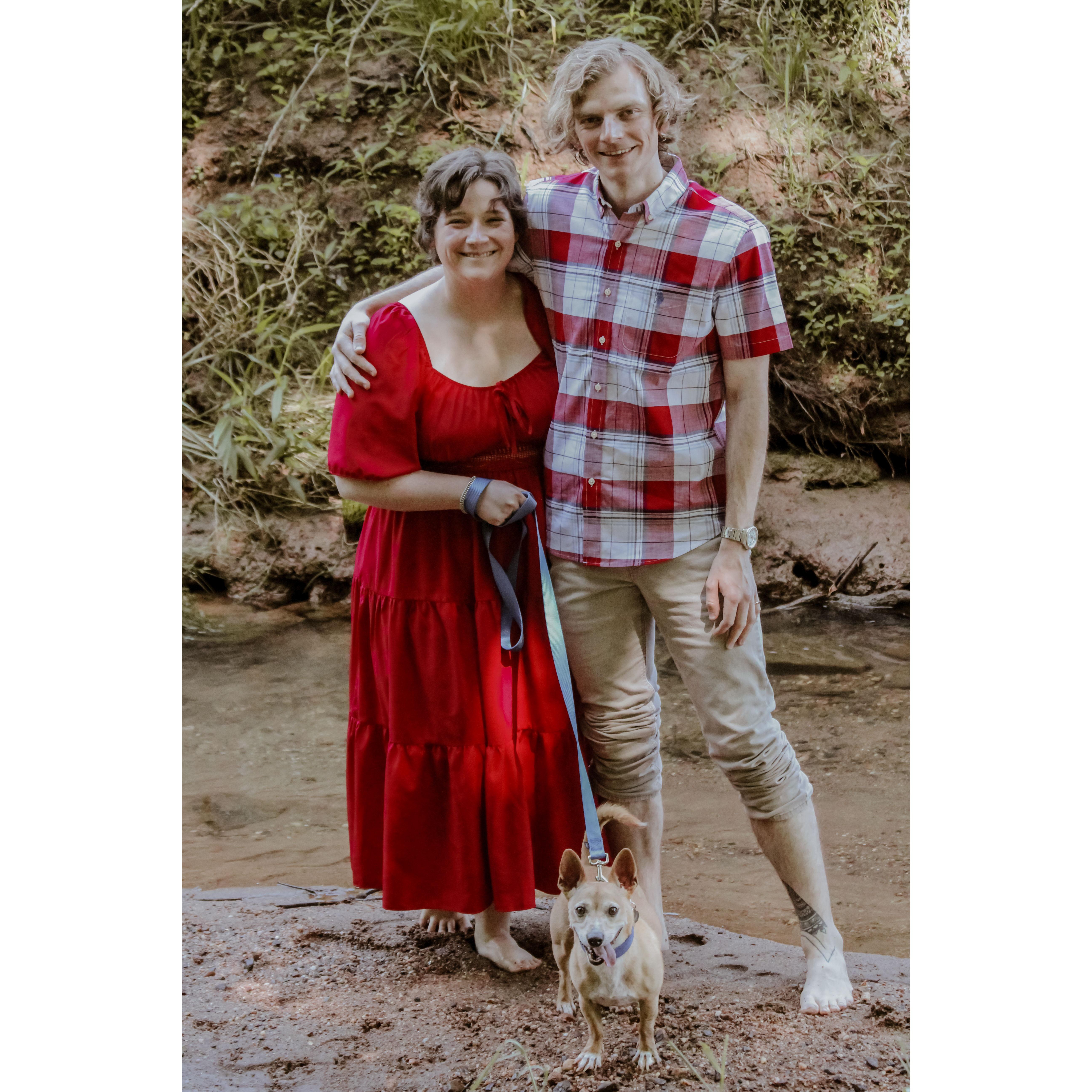 Jared, Courtney, and their child, Jiggy!