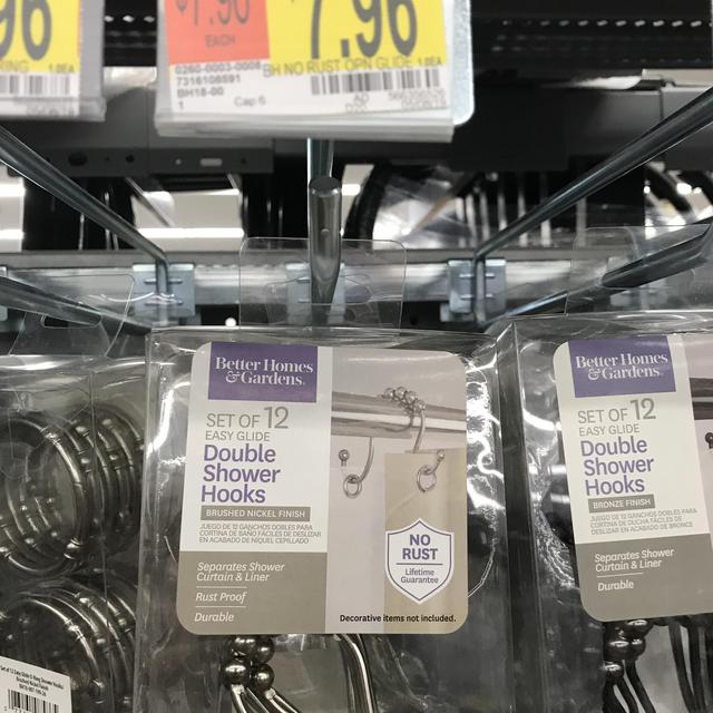 Shower hooks @ Walmart