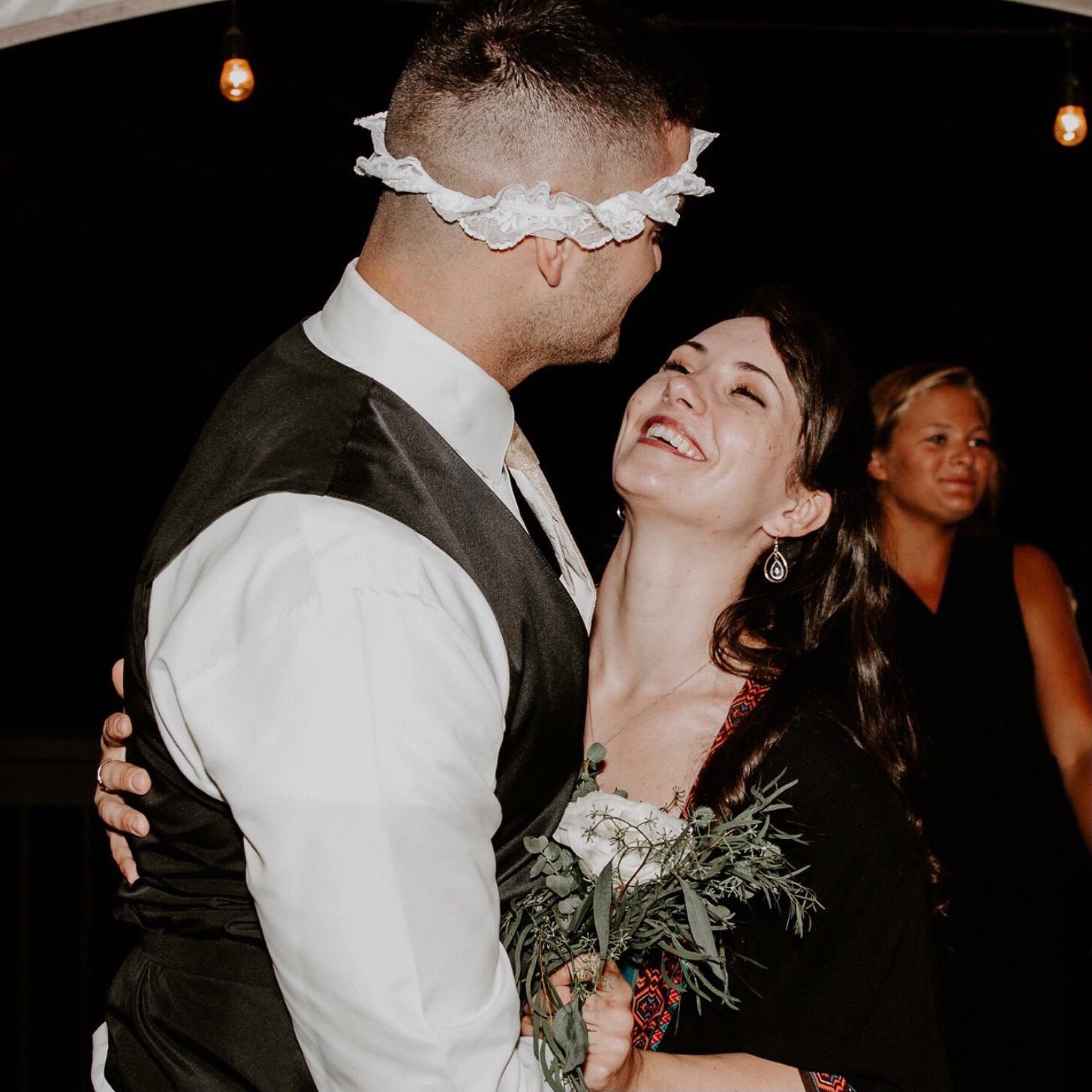 July 2019, at Lewis' best friend's wedding, after he caught the garter and Chelsea caught the bouquet.