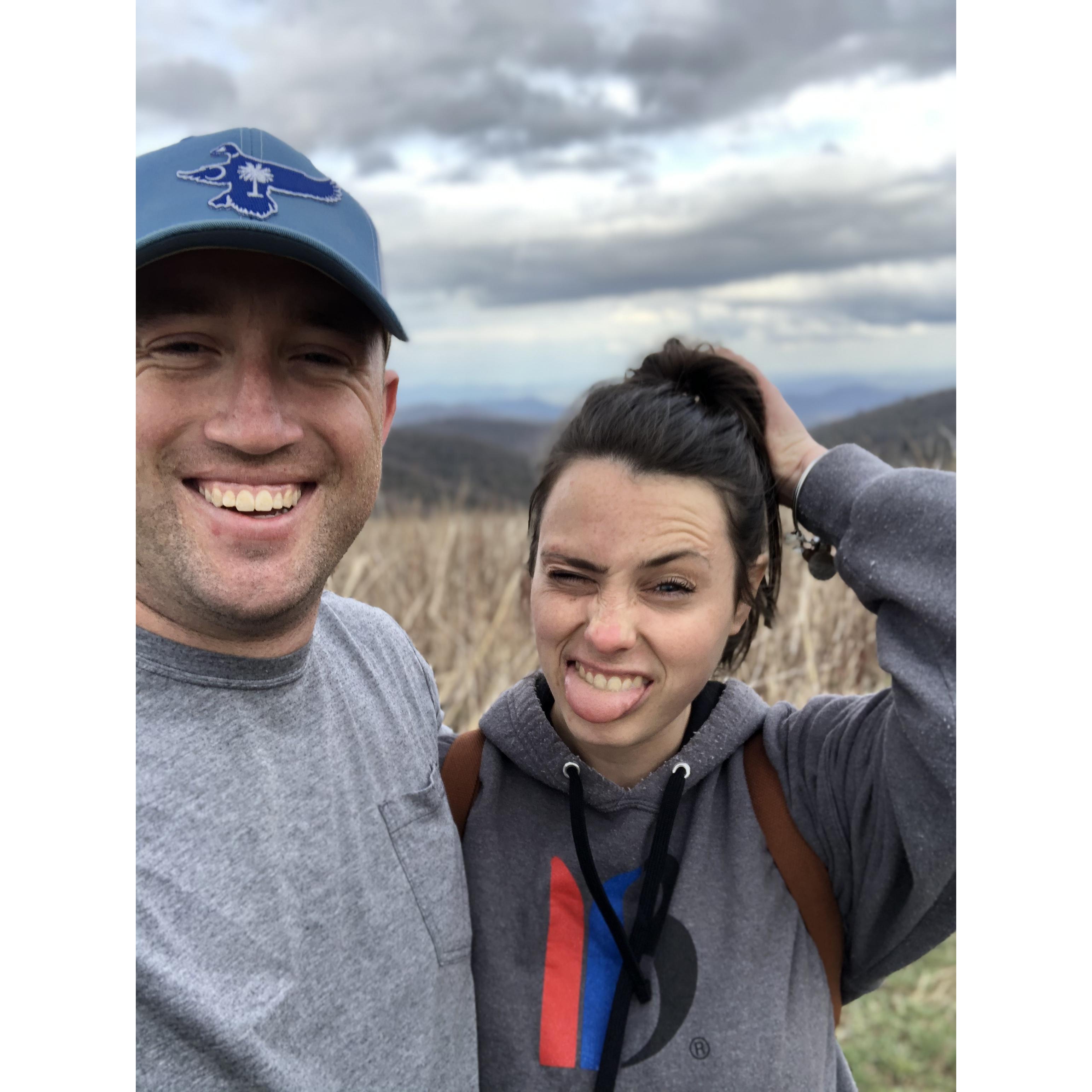 Our first time to Black Balsam Knob, where we actually ended up having our engagement pics taken!