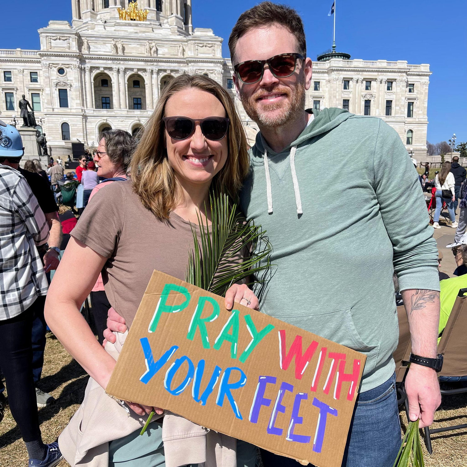 Palm Sunday gathering at the State Capitol