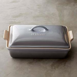 Le Creuset Stoneware Covered Rectangle Casserole, 12 1/2", French Grey