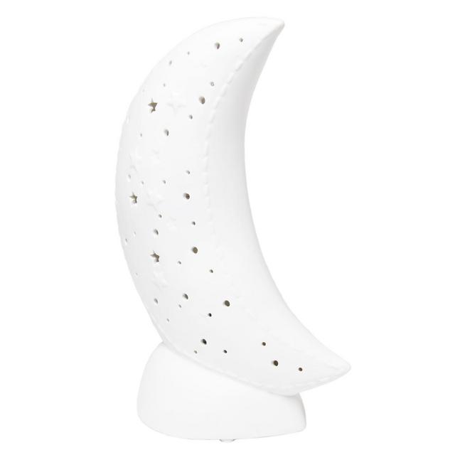 Porcelain Moon Table Lamp in White