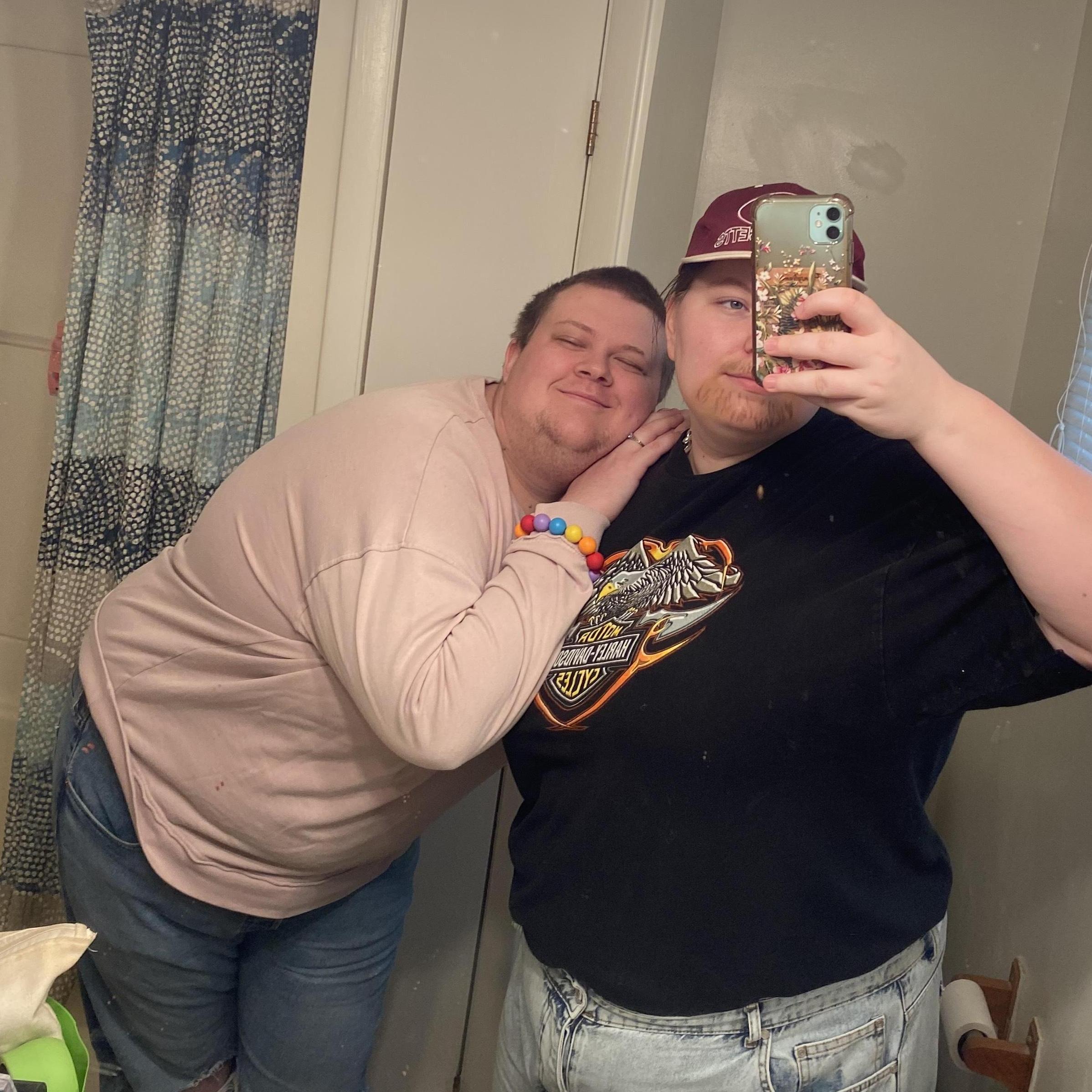Our first Halloween together dressed as each other!