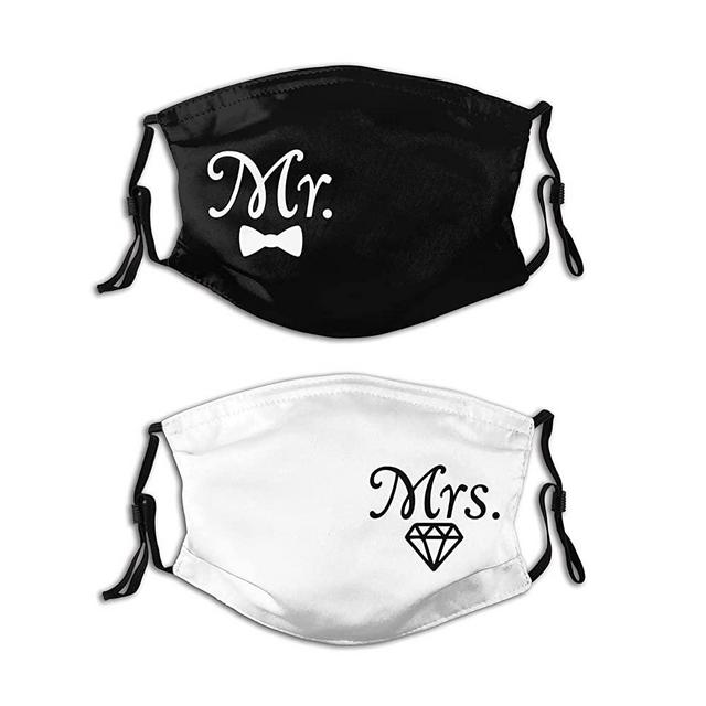 Hobson Reginald Couple face mask Bride and Groom face Cover Wedding Engagement Gift 2 pcs