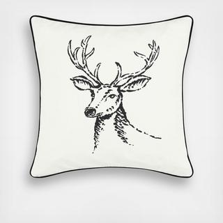 Winter Morning Stag Decorative Pillow