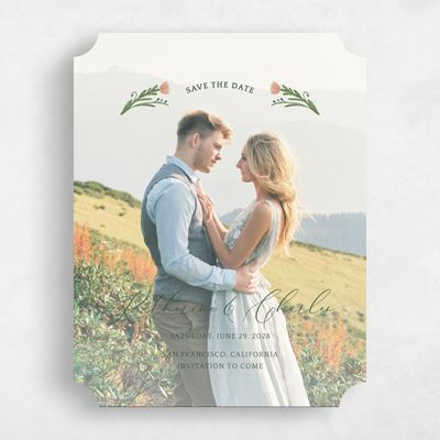 Pink Ticket Wedding Save the Date - Pemberton Photo