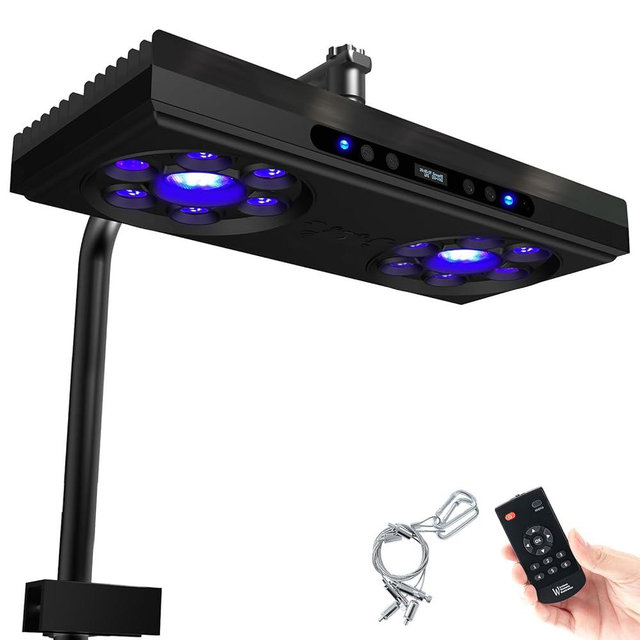 SMATFARM Aquarium Light-140 Watts Reef Light High Penetration Wide Coverage Sunrise Sunset Moonlight Saltwater Lights for Coral with Master Slave Group Control & Timer & Screen