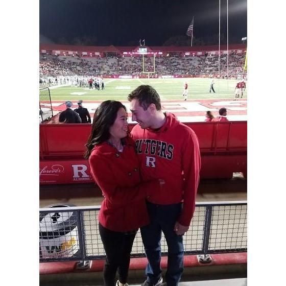 Our 1st photo was taken by Deanna's roommate at a Rutgers vs. Michigan State football game in November 2017. Believe it or not, this photo was completely candid!