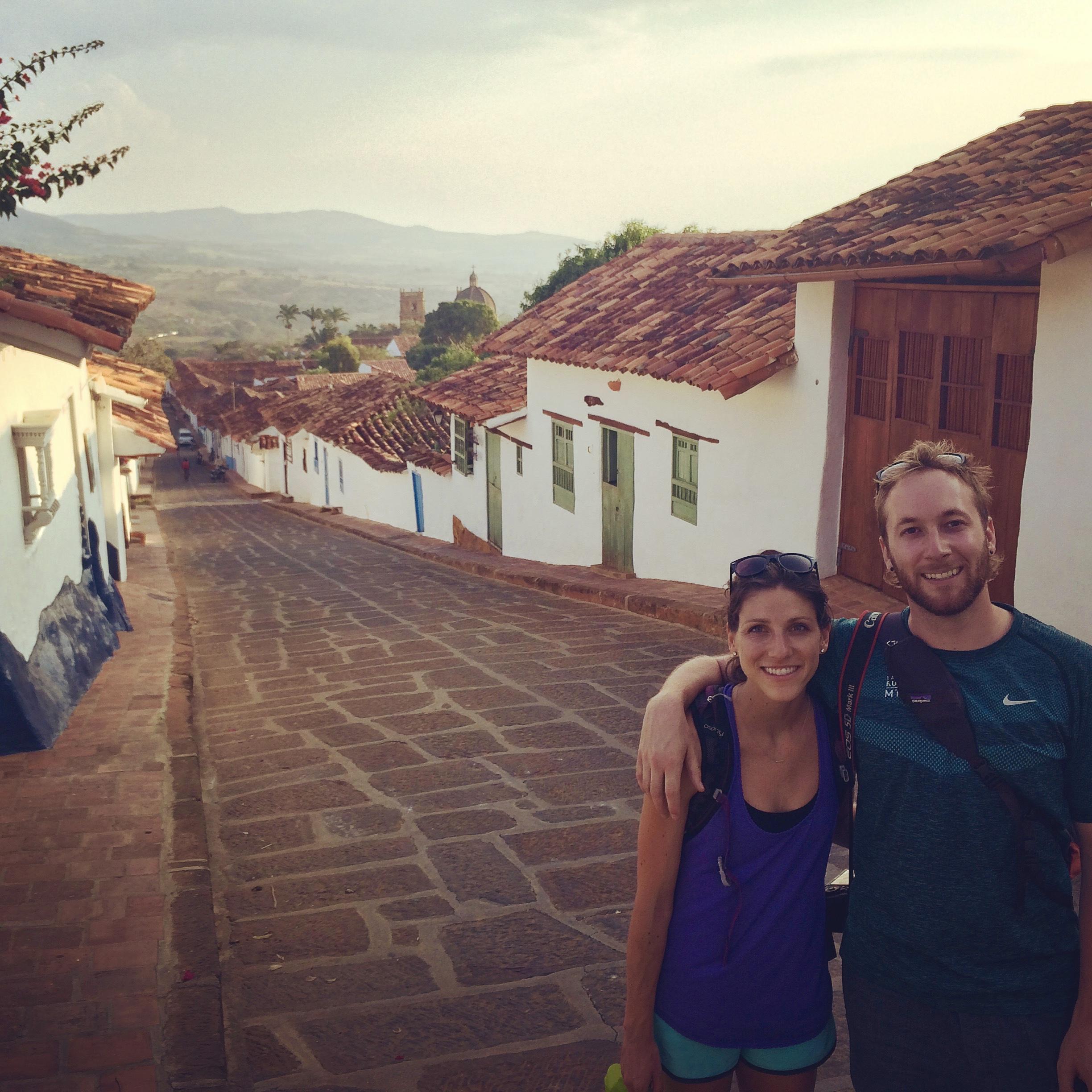 San Gil Colombia. Exploring the cute, cobble stone town after spending the day paragliding!