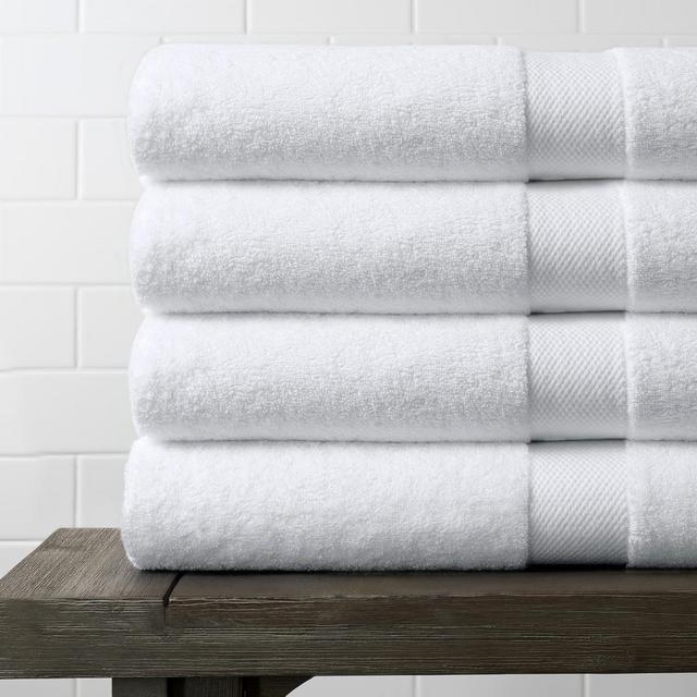 Plush Bath Towels in White