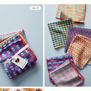 Woven Geo Jacquard Dishcloths, Set of 6
