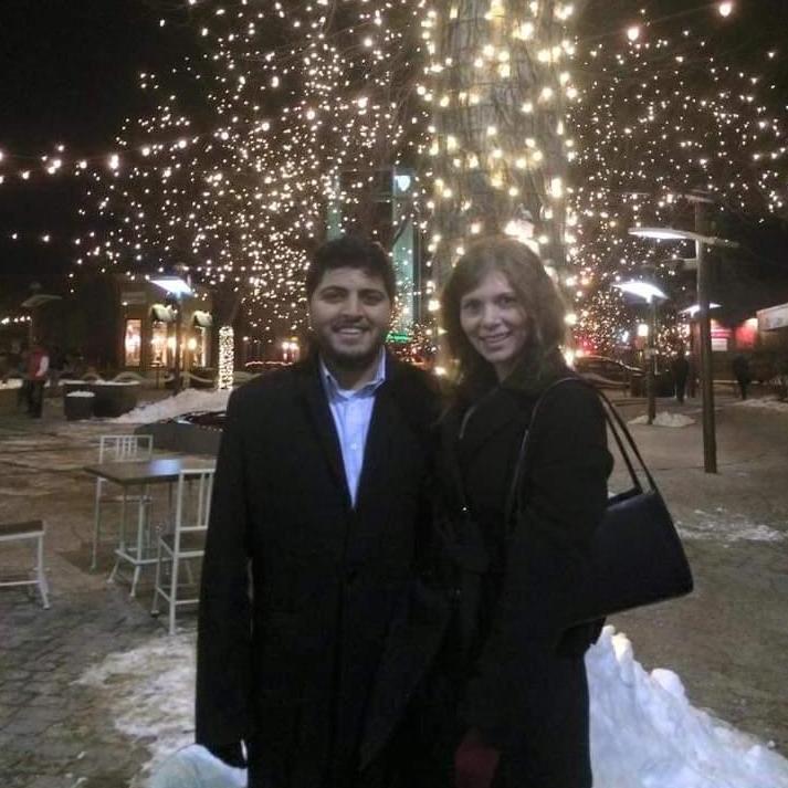 This could very well be our first photo we took as a couple.