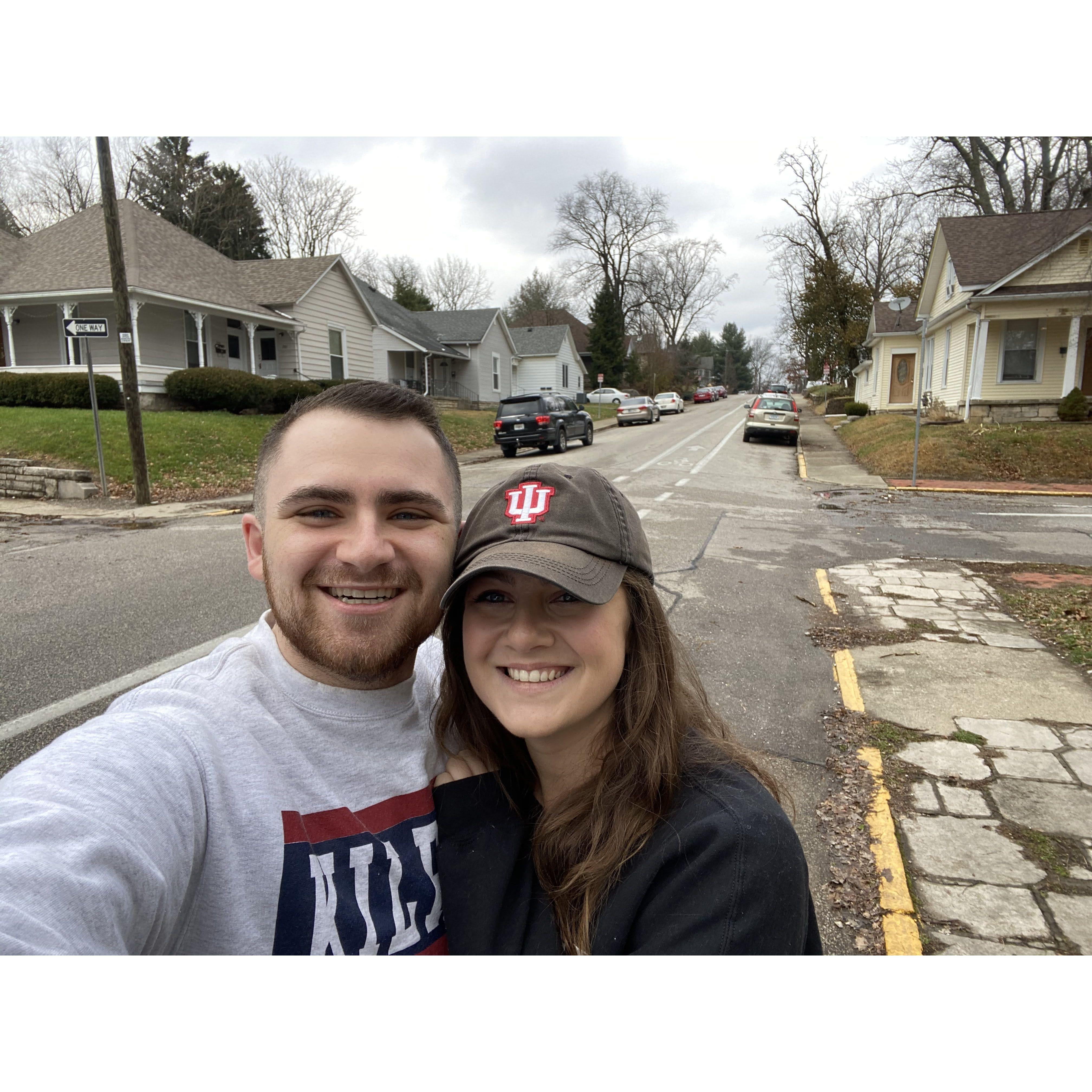 December 2020: Back to Bloomington! Fun Fact - Darth and Taylie's senior houses at IU were across the street from each other!